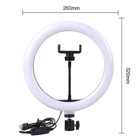 12”LED Selfie Ring Studio Light w/ Wireless Remote Shutter Us Stock - Picture 4 of 6